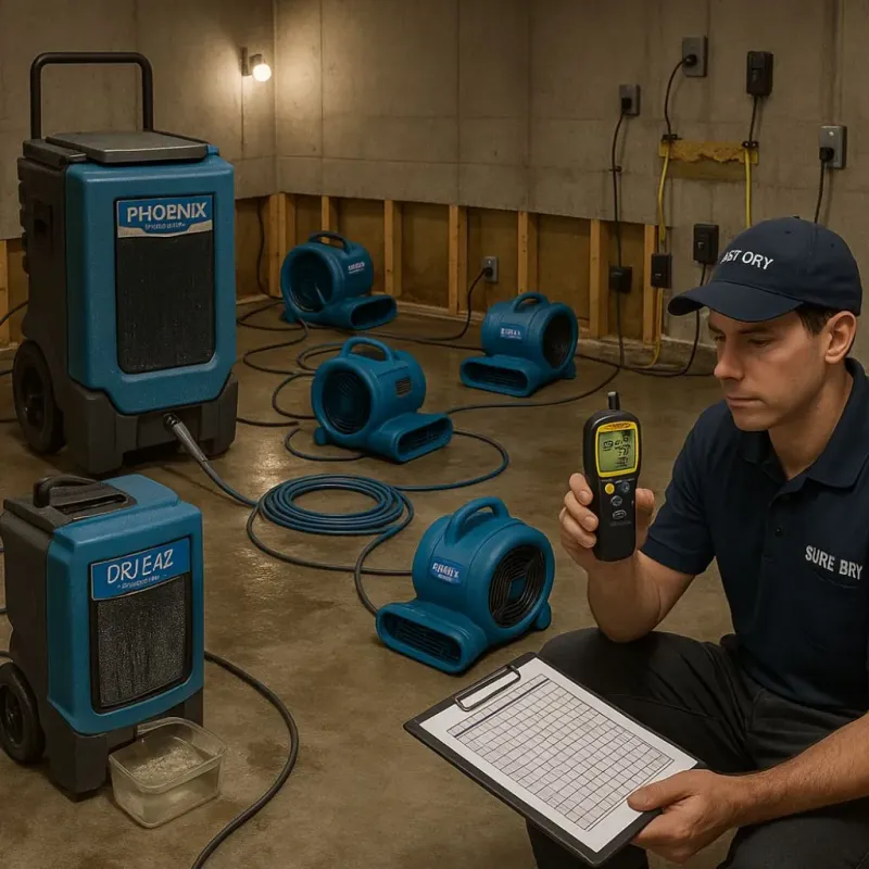 Structural Drying and Dehumidification process in Tomah, WI